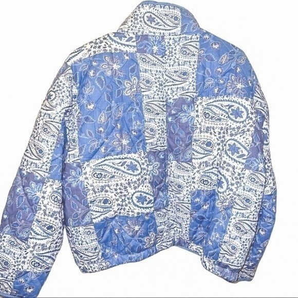 7 For All Mankind Bomber Jacket Paisley Quilted Zip Up - Picture 4 of 5